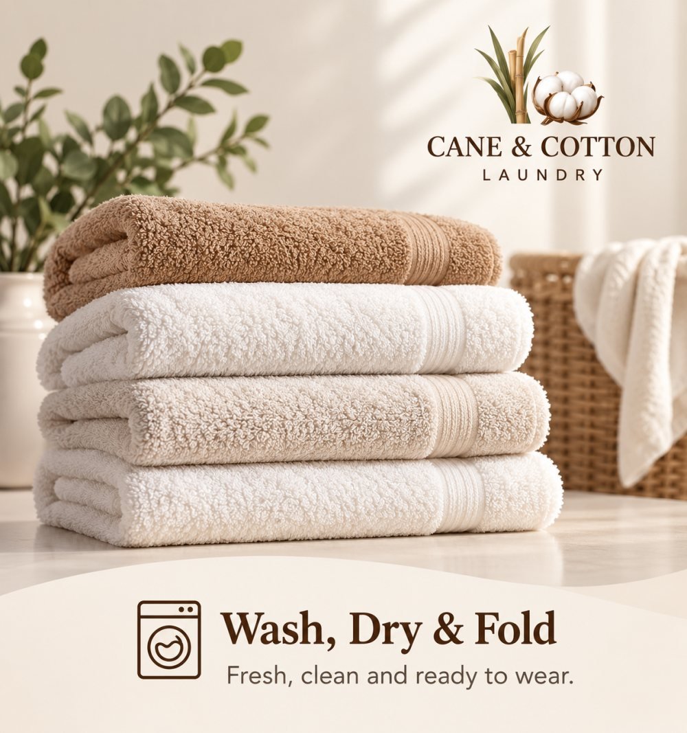 Cane & Cotton Laundry: Wash, Dry & Fold. Fresh, clean and ready to wear.